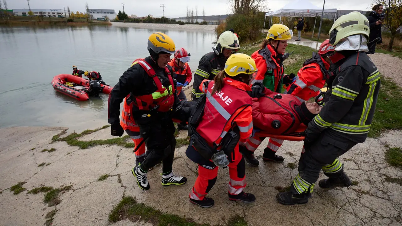 Simulacro de un accidente aéreo en Noáin. GOBIERNO DE NAVARRA
