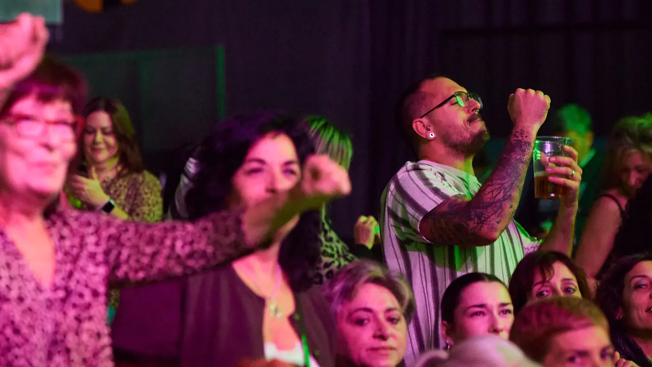 Concierto de los Pecos en el pabellón Navarra Arena dentro de su gira ' Dos Voces y Una Historia'. IÑIGO ALZUGARAY
