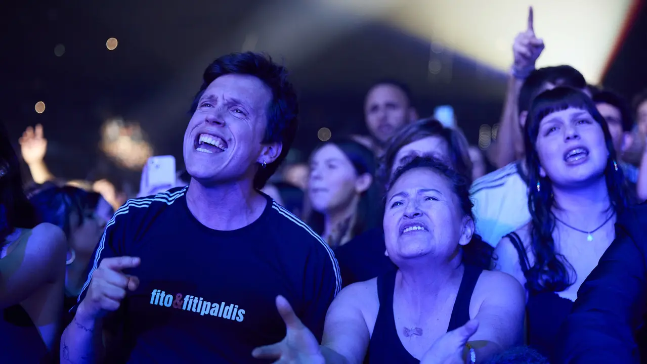 Concierto de Fito & Fitipaldis en el pabellón Navarra Arena dentro de su gira Aullidos Tour que sirve de presentación de su nuevo disco El monte de los aullidos. IÑIGO ALZUGARAY