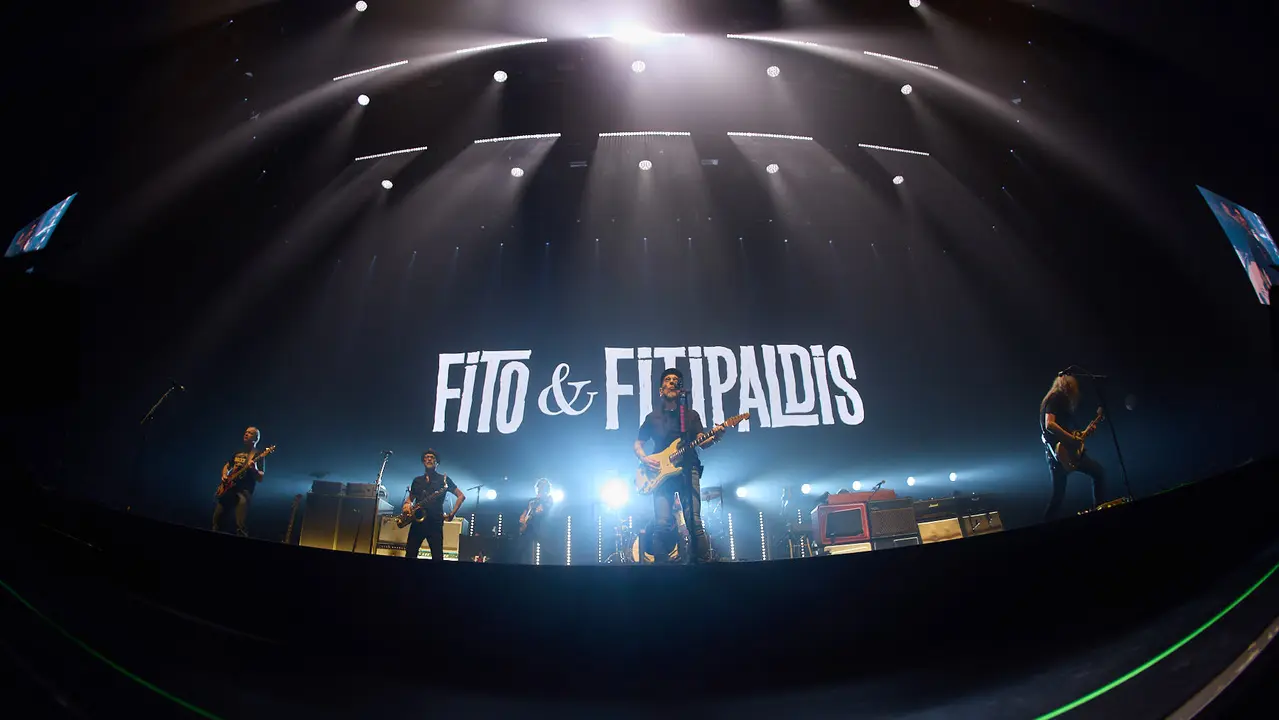 Concierto de Fito & Fitipaldis en el pabellón Navarra Arena dentro de su gira Aullidos Tour que sirve de presentación de su nuevo disco El monte de los aullidos. IÑIGO ALZUGARAY