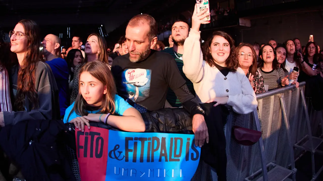 Concierto de Fito & Fitipaldis en el pabellón Navarra Arena dentro de su gira Aullidos Tour que sirve de presentación de su nuevo disco El monte de los aullidos. IÑIGO ALZUGARAY