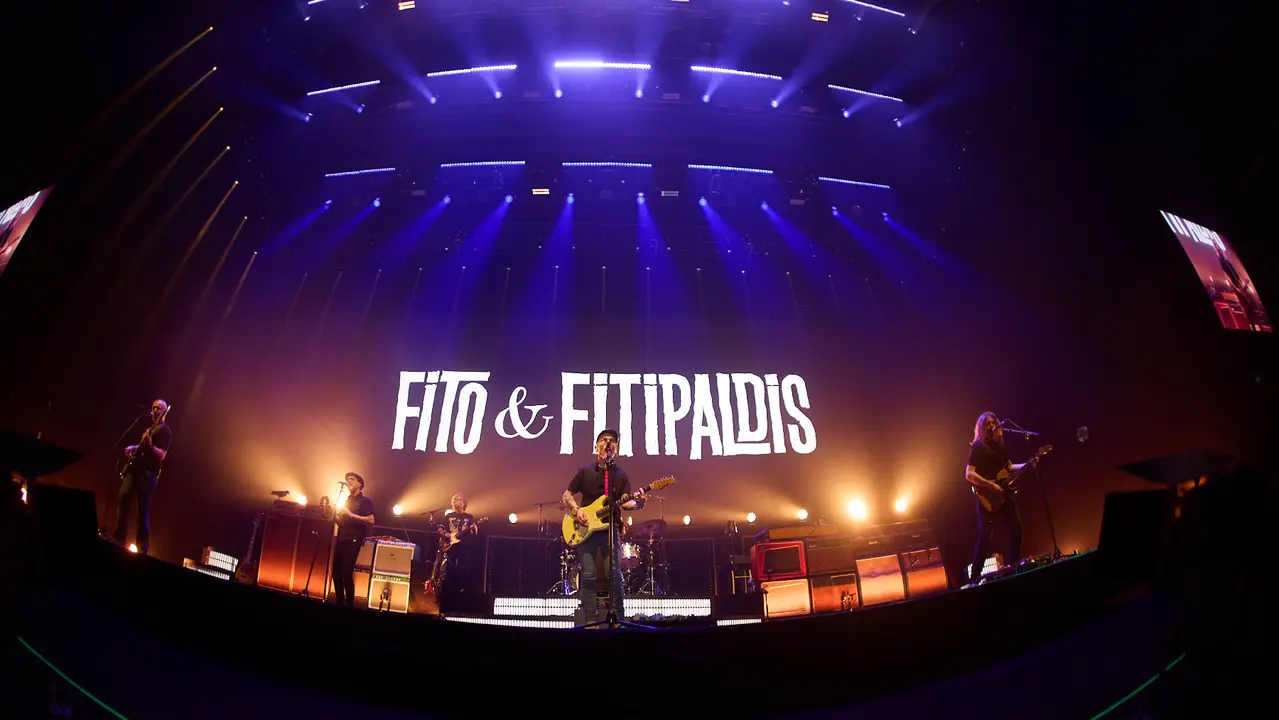 Concierto de Fito & Fitipaldis en el pabellón Navarra Arena dentro de su gira Aullidos Tour que sirve de presentación de su nuevo disco El monte de los aullidos. IÑIGO ALZUGARAY