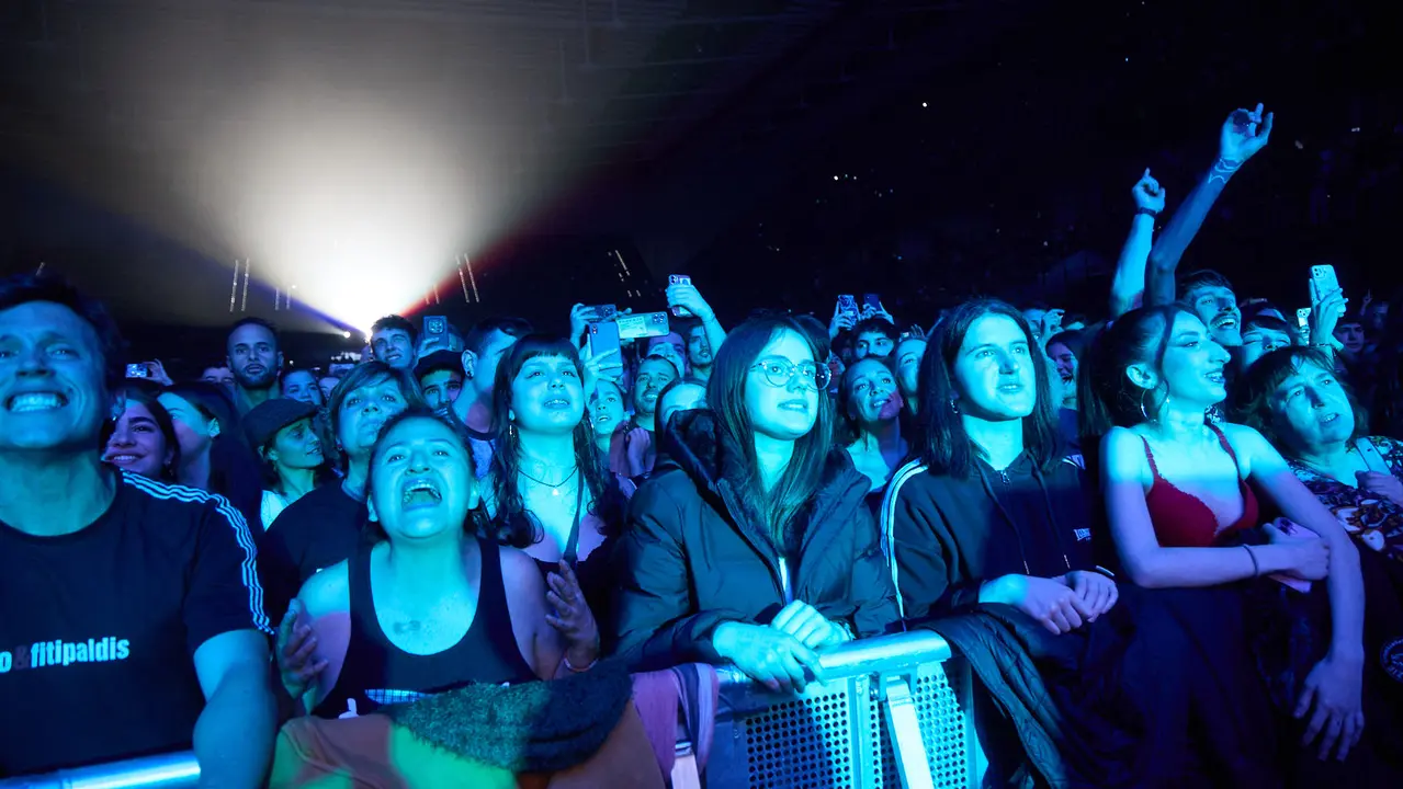 Concierto de Fito & Fitipaldis en el pabellón Navarra Arena dentro de su gira Aullidos Tour que sirve de presentación de su nuevo disco El monte de los aullidos. IÑIGO ALZUGARAY