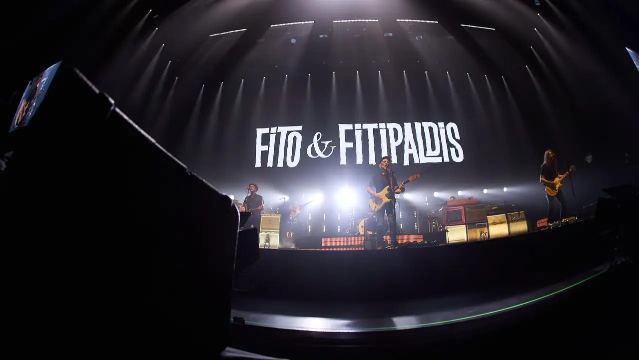 Concierto de Fito & Fitipaldis en el pabellón Navarra Arena dentro de su gira Aullidos Tour que sirve de presentación de su nuevo disco El monte de los aullidos. IÑIGO ALZUGARAY