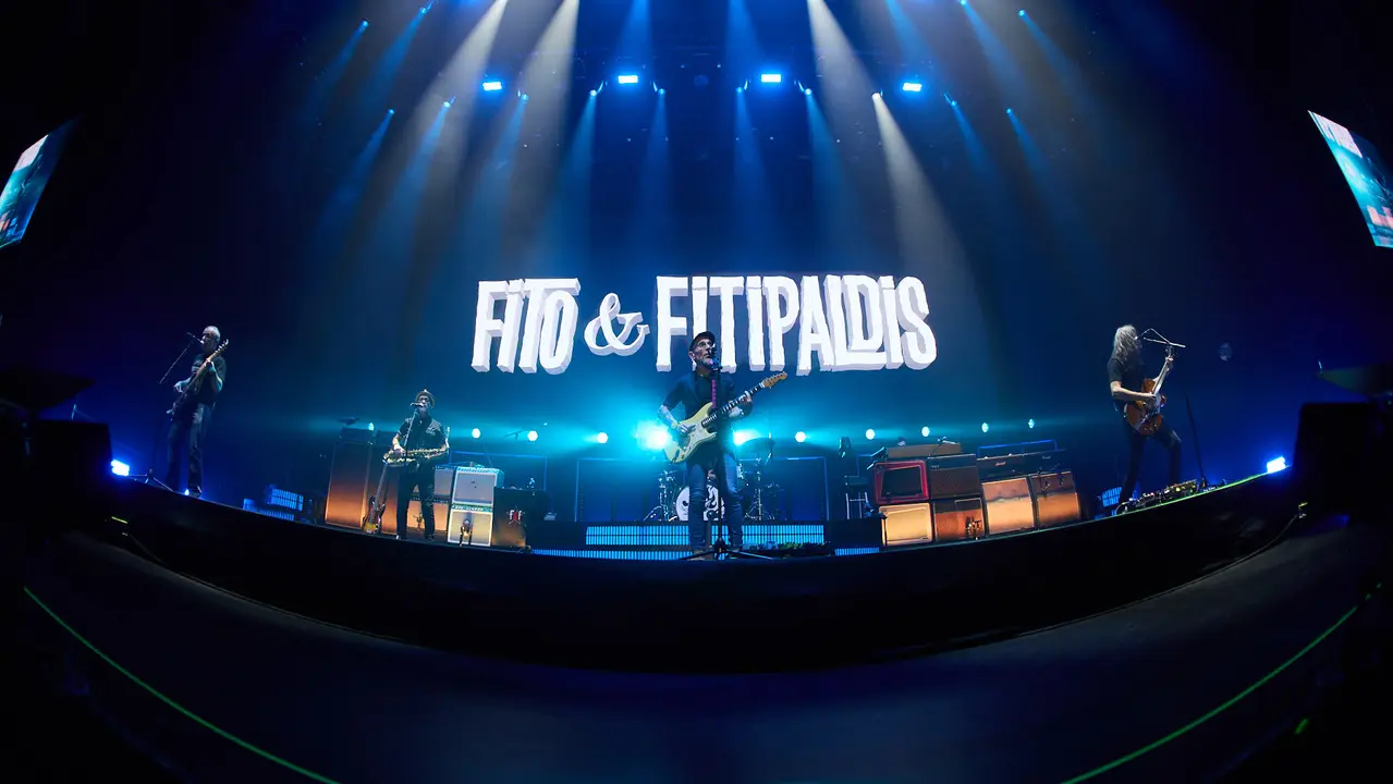 Concierto de Fito & Fitipaldis en el pabellón Navarra Arena dentro de su gira Aullidos Tour que sirve de presentación de su nuevo disco El monte de los aullidos. IÑIGO ALZUGARAY