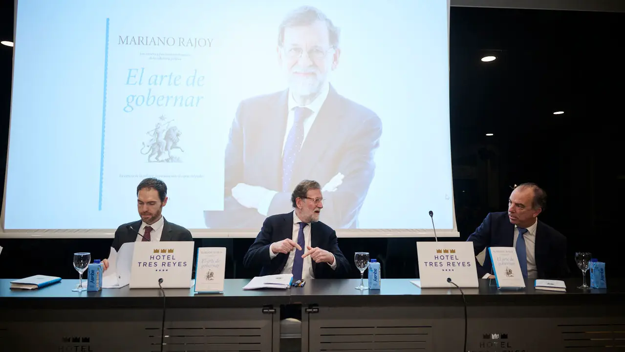 El expresidente del Gobierno de Espa&ntilde;a, Mariano Rajoy Brey, presenta su libro 'El arte de gobernar' en un acto presentado por los populares Sergio Sayas y Carlos Garc&iacute;a Adanero que clausurar&aacute; el presidente del PPN, Javier Garc&iacute;a. PABLO LASAOSA