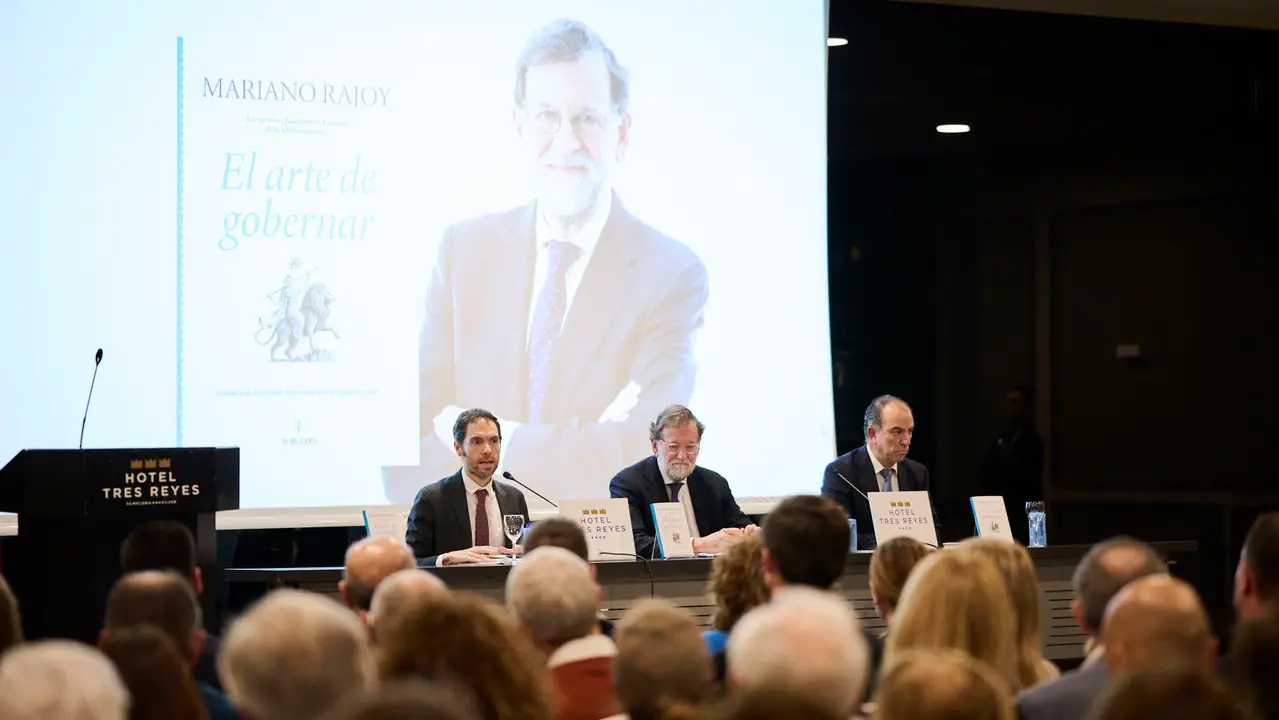El expresidente del Gobierno de Espa&ntilde;a, Mariano Rajoy Brey, presenta su libro 'El arte de gobernar' en un acto presentado por los populares Sergio Sayas y Carlos Garc&iacute;a Adanero que clausurar&aacute; el presidente del PPN, Javier Garc&iacute;a. PABLO LASAOSA