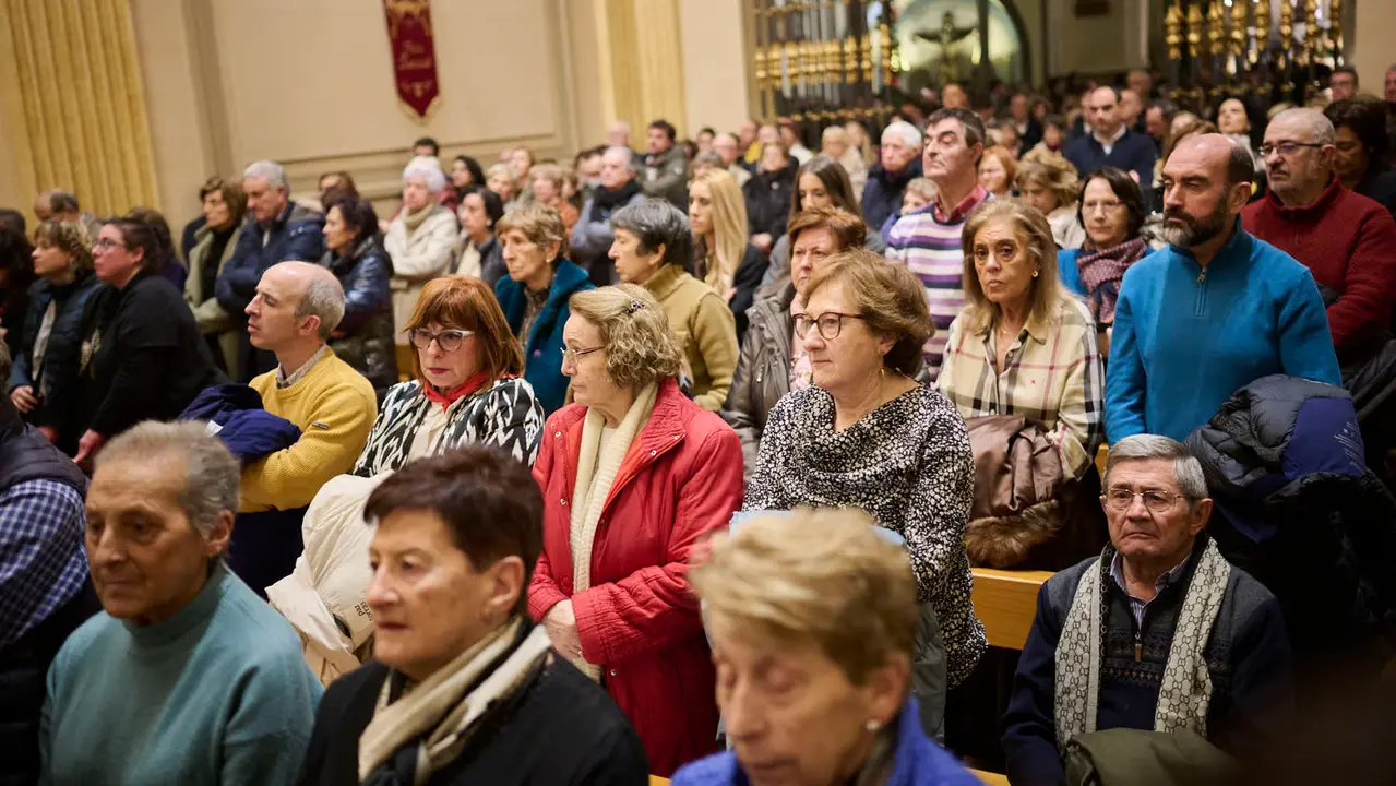 Primer pelda&ntilde;o de la tradicional escalerica de San Ferm&iacute;n 2026. PABLO LASAOSA