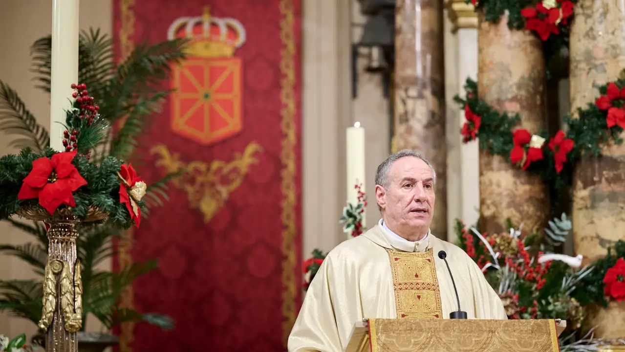 Primer pelda&ntilde;o de la tradicional escalerica de San Ferm&iacute;n 2026. PABLO LASAOSA