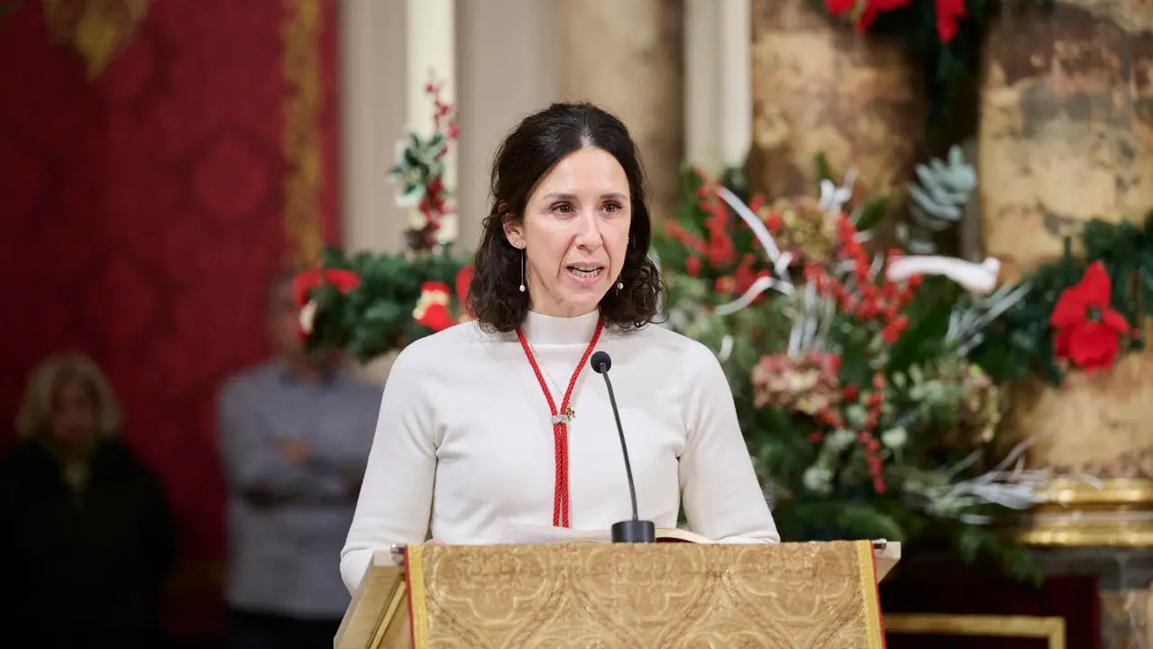 Primer pelda&ntilde;o de la tradicional escalerica de San Ferm&iacute;n 2026. PABLO LASAOSA