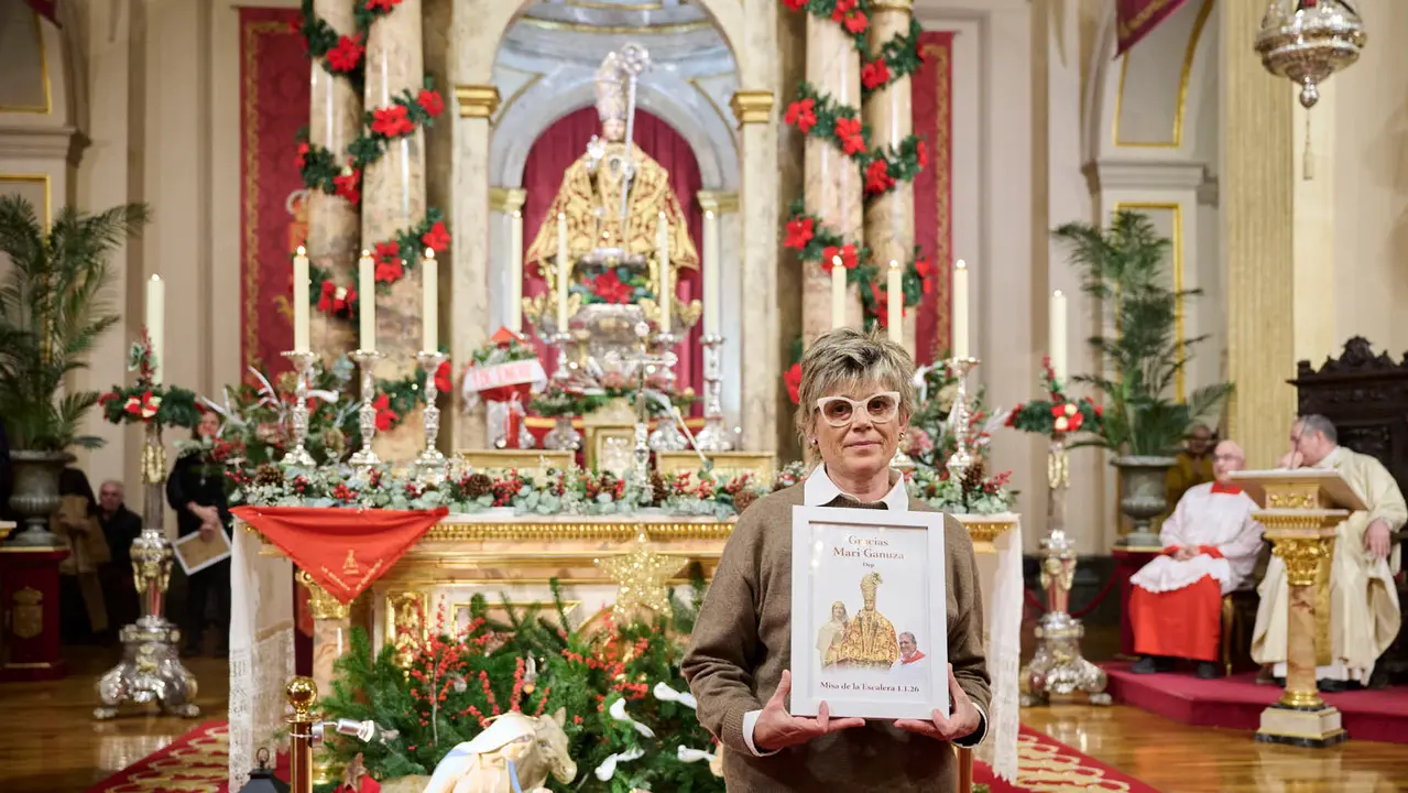 Primer pelda&ntilde;o de la tradicional escalerica de San Ferm&iacute;n 2026. PABLO LASAOSA