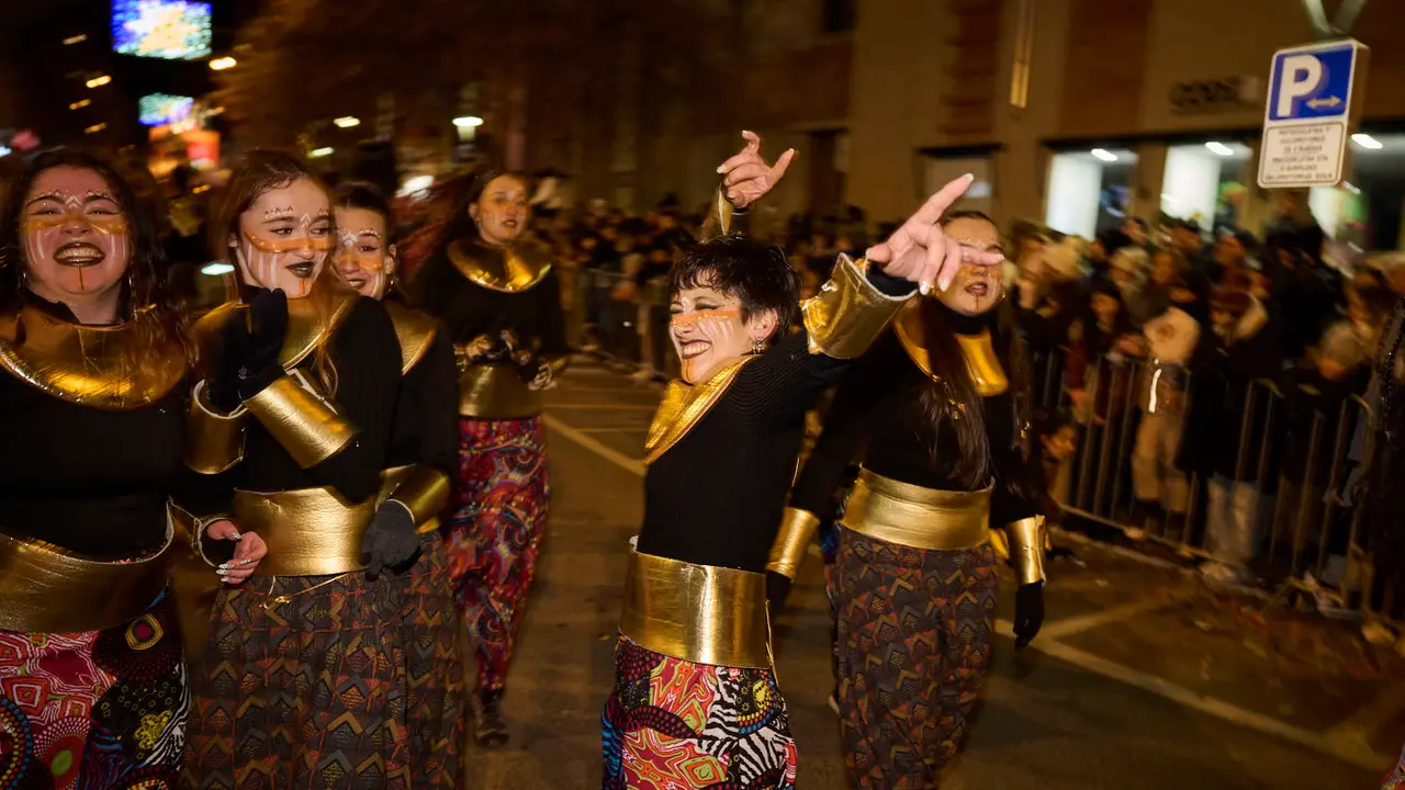 Pamplona recibe a los Reyes Magos durante la Cabalgata 2026. PABLO LASAOSA