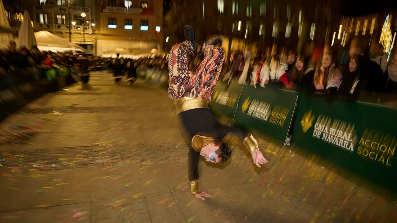 Pamplona recibe a los Reyes Magos durante la Cabalgata 2026. PABLO LASAOSA