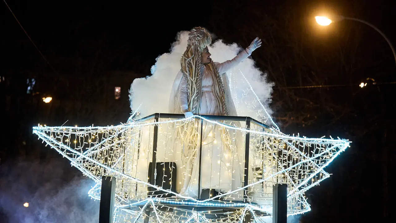 Pamplona recibe a los Reyes Magos durante la Cabalgata 2026. PABLO LASAOSA