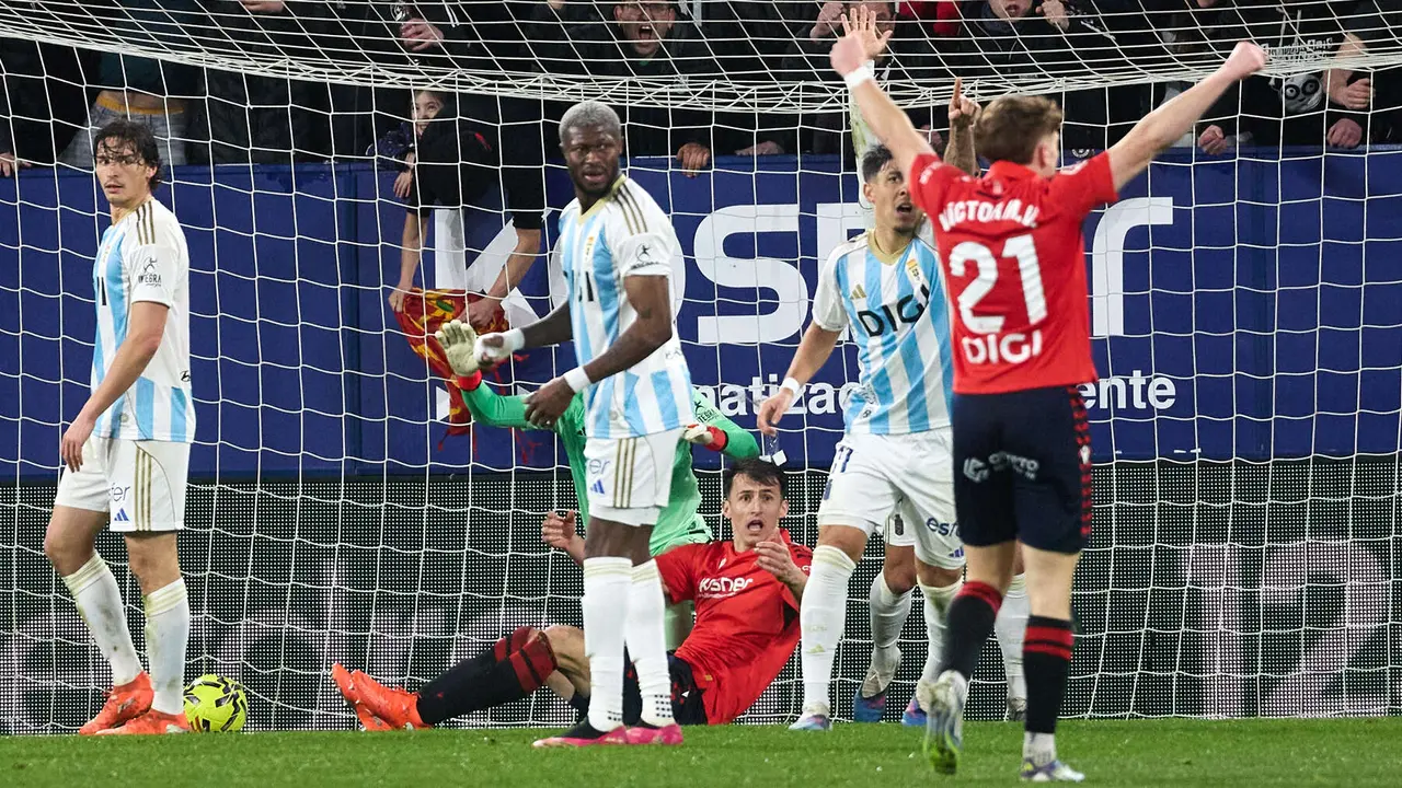 Partido de La Liga EA Sports entre CA Osasuna y Real Oviedo disputado en el estadio de El Sadar en Pamplona. I&Ntilde;IGO ALZUGARAY