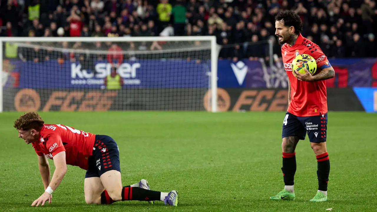 Partido de La Liga EA Sports entre CA Osasuna y Real Oviedo disputado en el estadio de El Sadar en Pamplona. I&Ntilde;IGO ALZUGARAY