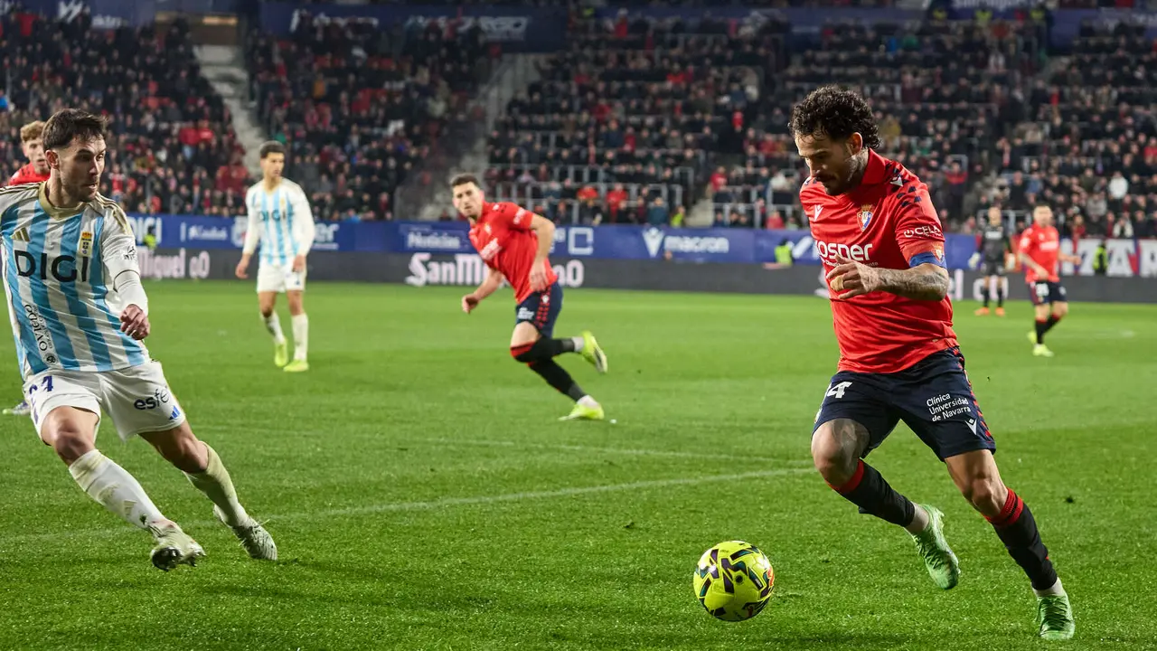 Partido de La Liga EA Sports entre CA Osasuna y Real Oviedo disputado en el estadio de El Sadar en Pamplona. I&Ntilde;IGO ALZUGARAY