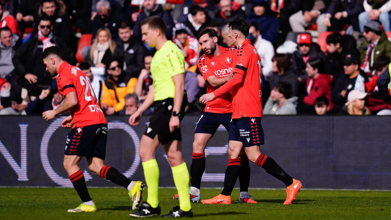 Victoria de Osasuna en el campo del Rayo Vallecano. EUROPA PRESS(1)