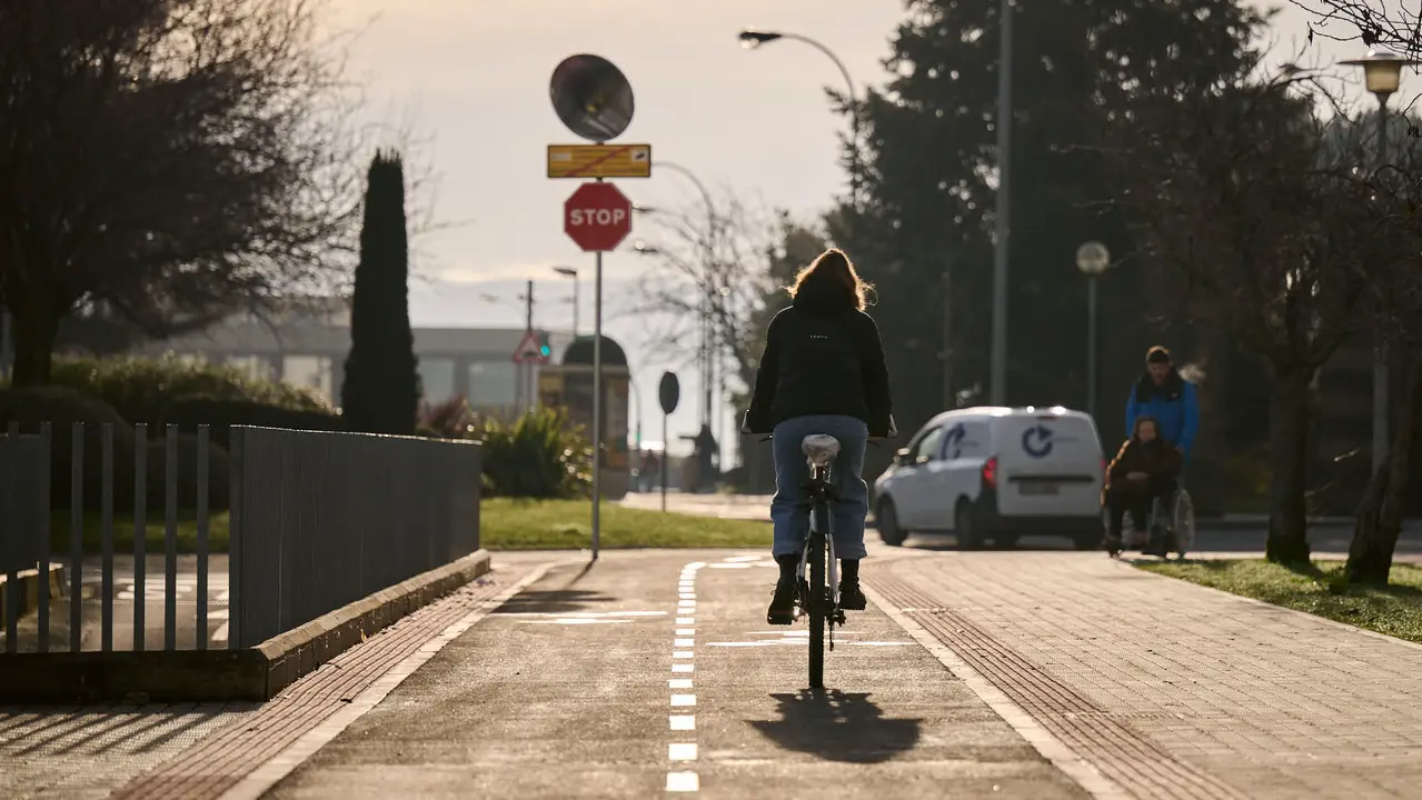 La Gerencia y la Comisi&oacute;n de Urbanismo visita las obras del carril bici y de mejoras medioambientales en la calle Irunlarrea, en el tramo comprendido entre las avenidas de P&iacute;o XII y Bara&ntilde;&aacute;in. PABLO LASAOSA