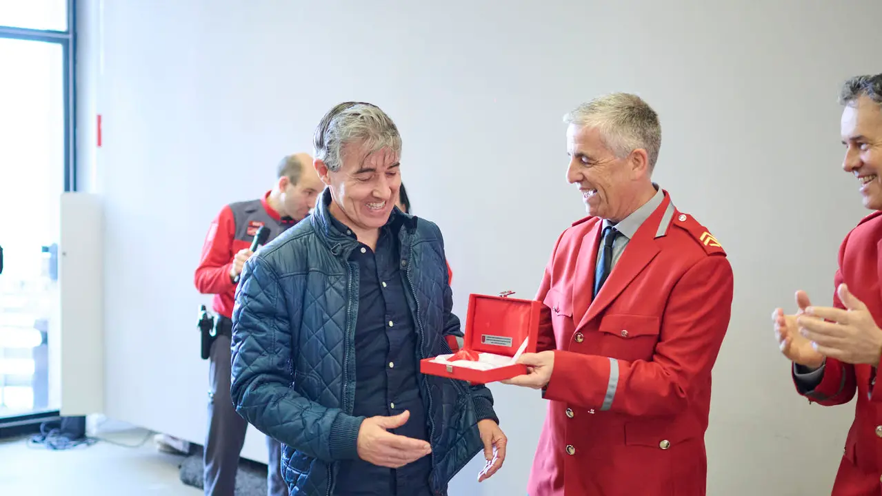 Homenaje a los agentes jubilados dentro de la semana del patr&oacute;n de la Polic&iacute;a Foral. PABLO LASAOSA