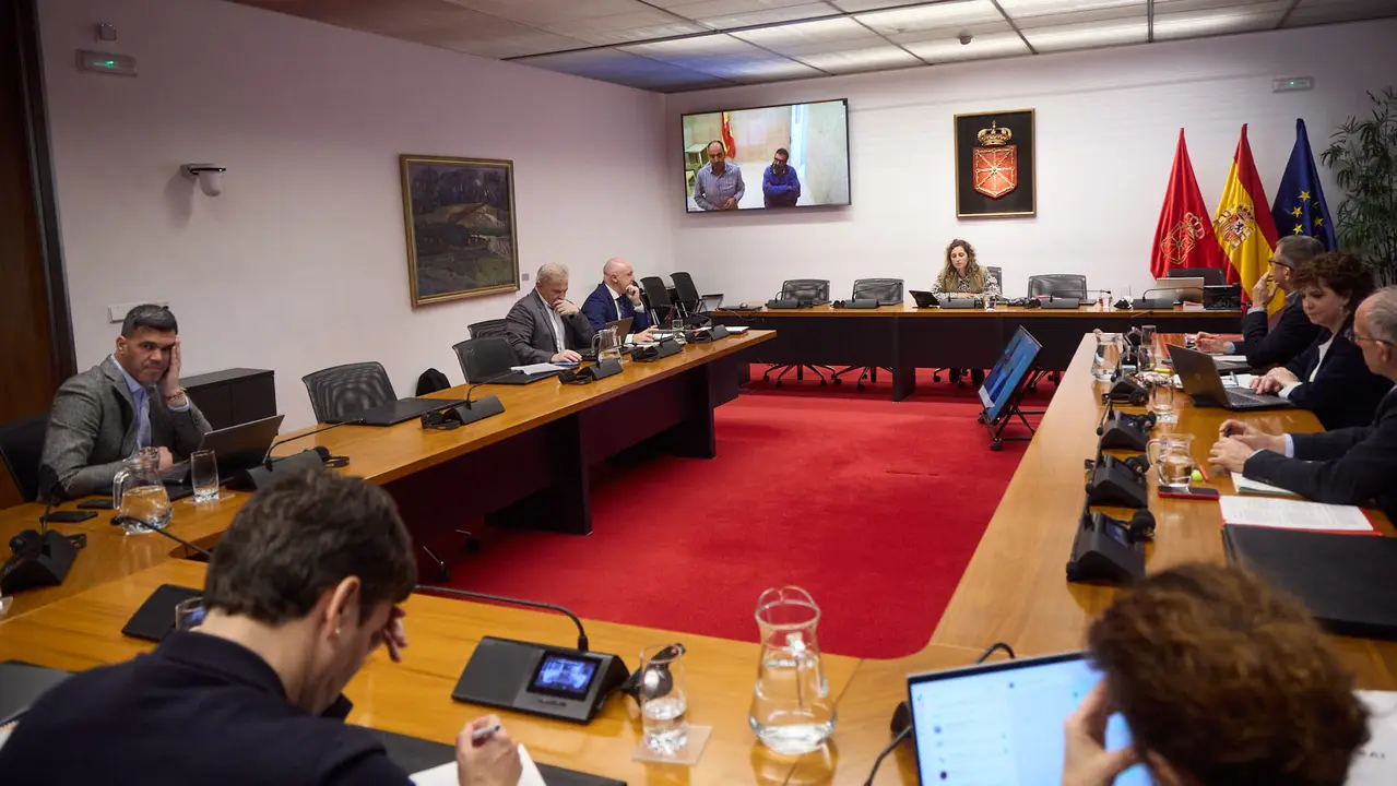 Comisi&oacute;n de investigaci&oacute;n sobre licitaci&oacute;n y adjudicaci&oacute;n de obras p&uacute;blicas del Gobierno de Navarra con la comparecencia de Koldo Garc&iacute;a por videoconferencia desde la prisi&oacute;n de Soto del Real. I&Ntilde;IGO ALZUGARAY