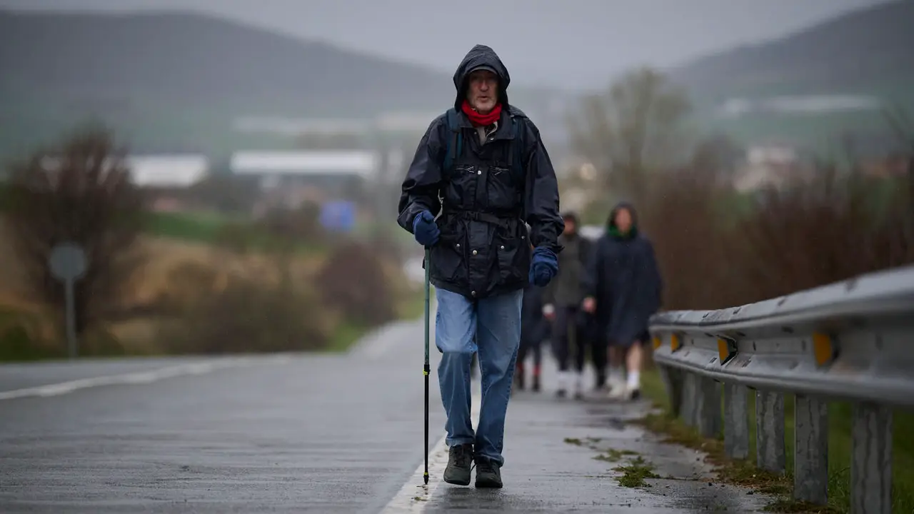 Miles de personas peregrinan a Javier durante la segunda Javierada de 2026. PABLO LASAOSA