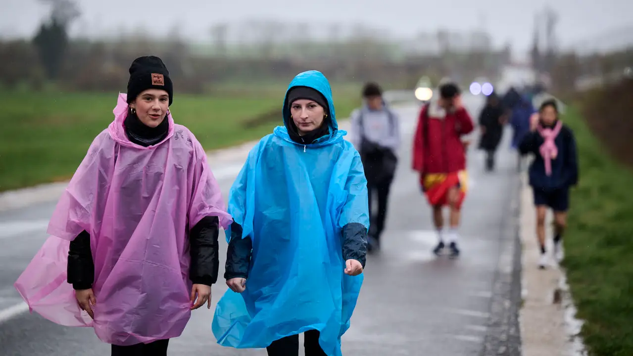 Miles de personas peregrinan a Javier durante la segunda Javierada de 2026. PABLO LASAOSA