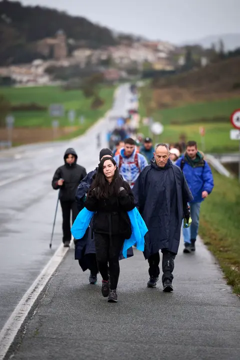 Miles de personas peregrinan a Javier durante la segunda Javierada de 2026. PABLO LASAOSA