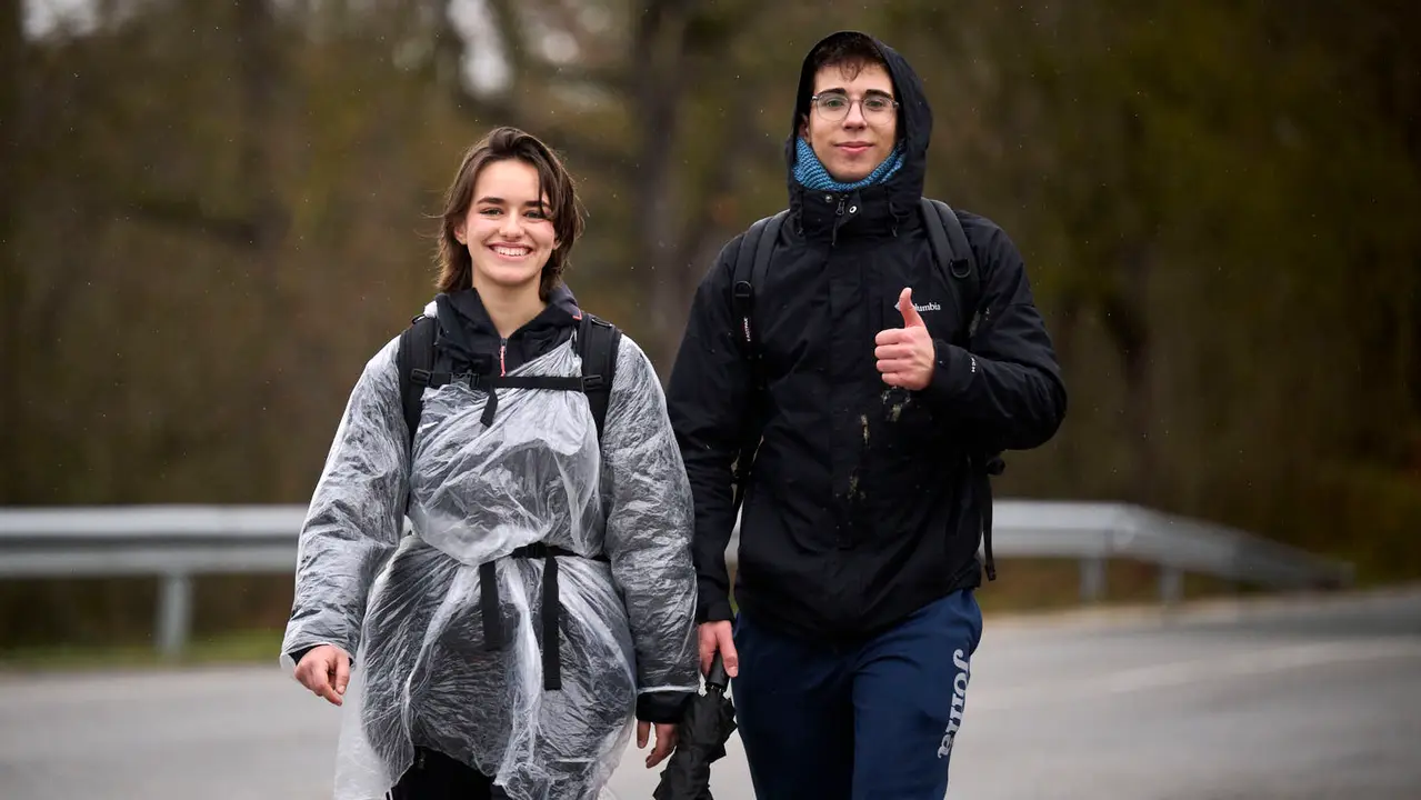 Miles de personas peregrinan a Javier durante la segunda Javierada de 2026. PABLO LASAOSA