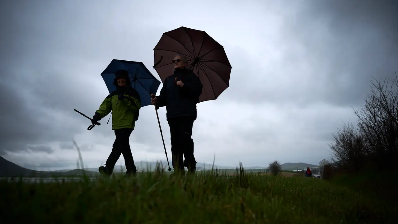 Miles de personas peregrinan a Javier durante la segunda Javierada de 2026. PABLO LASAOSA