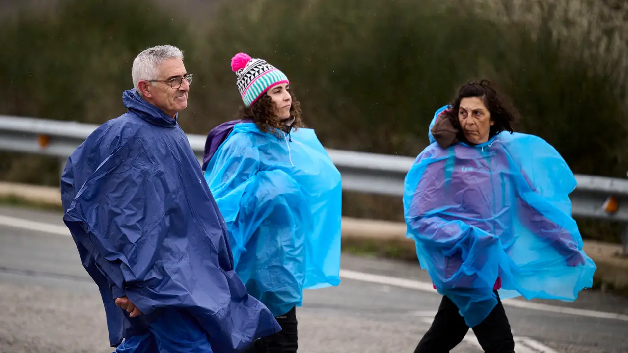 Miles de personas peregrinan a Javier durante la segunda Javierada de 2026. PABLO LASAOSA