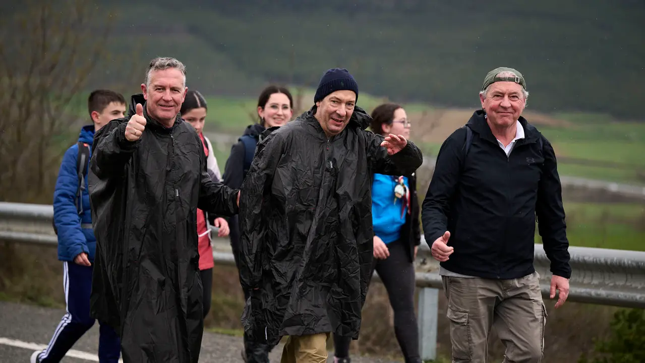 Miles de personas peregrinan a Javier durante la segunda Javierada de 2026. PABLO LASAOSA