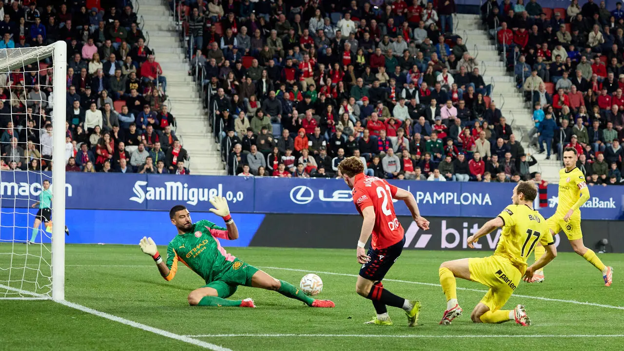 Partido de La Liga EA Sports entre CA Osasuna y Girona FC disputado en el estadio de El Sadar en Pamplona. I&Ntilde;IGO ALZUGARAY