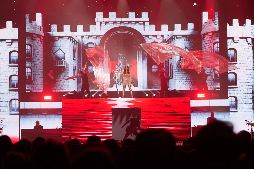 Concierto de Laura Pausini en el pabell&oacute;n Navarra Arena de Pamplona que supone el inicio de su gira mundial Yo Canto World Tour 2026/2027. I&Ntilde;IGO ALZUGARAY