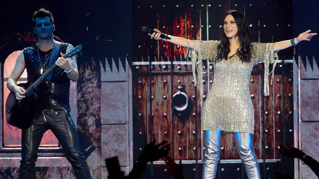 Concierto de Laura Pausini en el pabell&oacute;n Navarra Arena de Pamplona que supone el inicio de su gira mundial Yo Canto World Tour 2026/2027. I&Ntilde;IGO ALZUGARAY