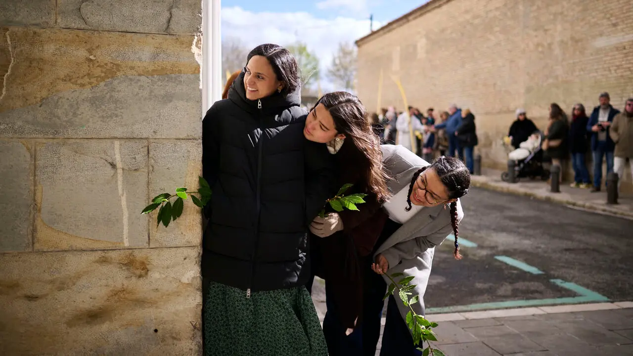 Procesi&oacute;n y bendici&oacute;n de ramos y palmas durante el Domingo de Ramos 2026. PABLO LASAOSA