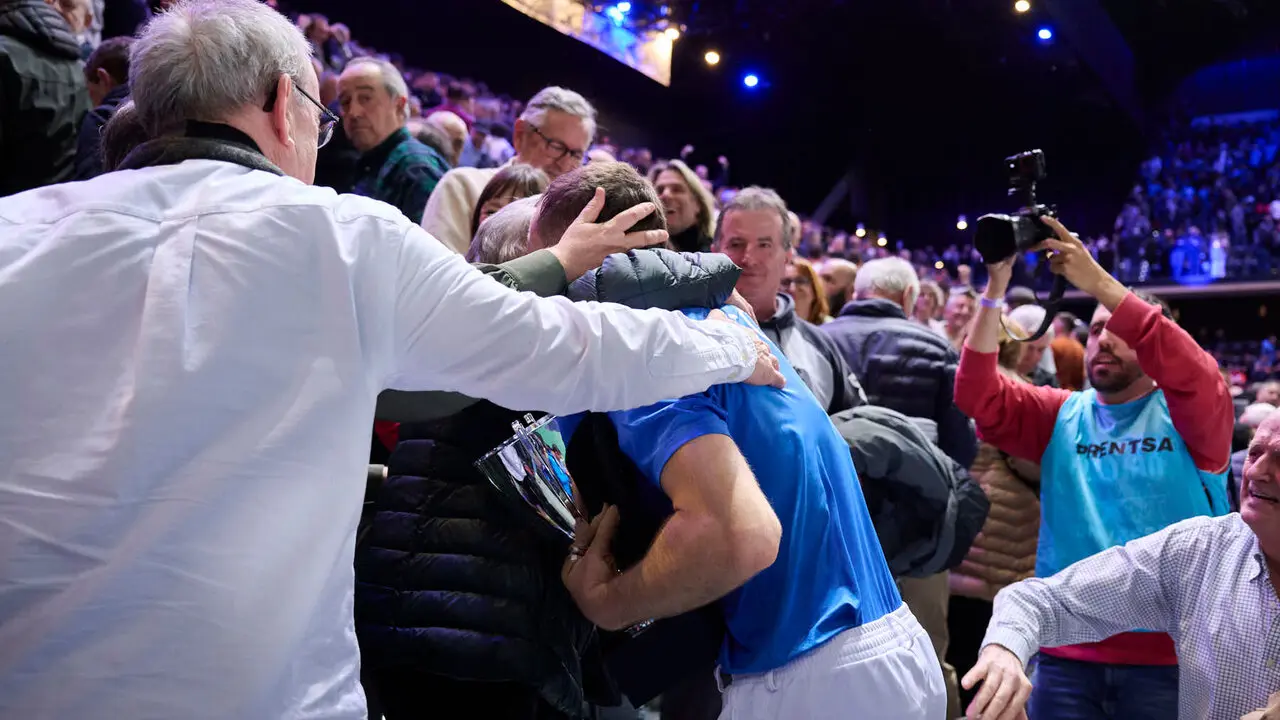 Final del XVI Campeonato de Parejas entre Altuna III-Ezkurdia y Laso-Albisu en el front&oacute;n del Navarra Arena. PABLO LASAOSA