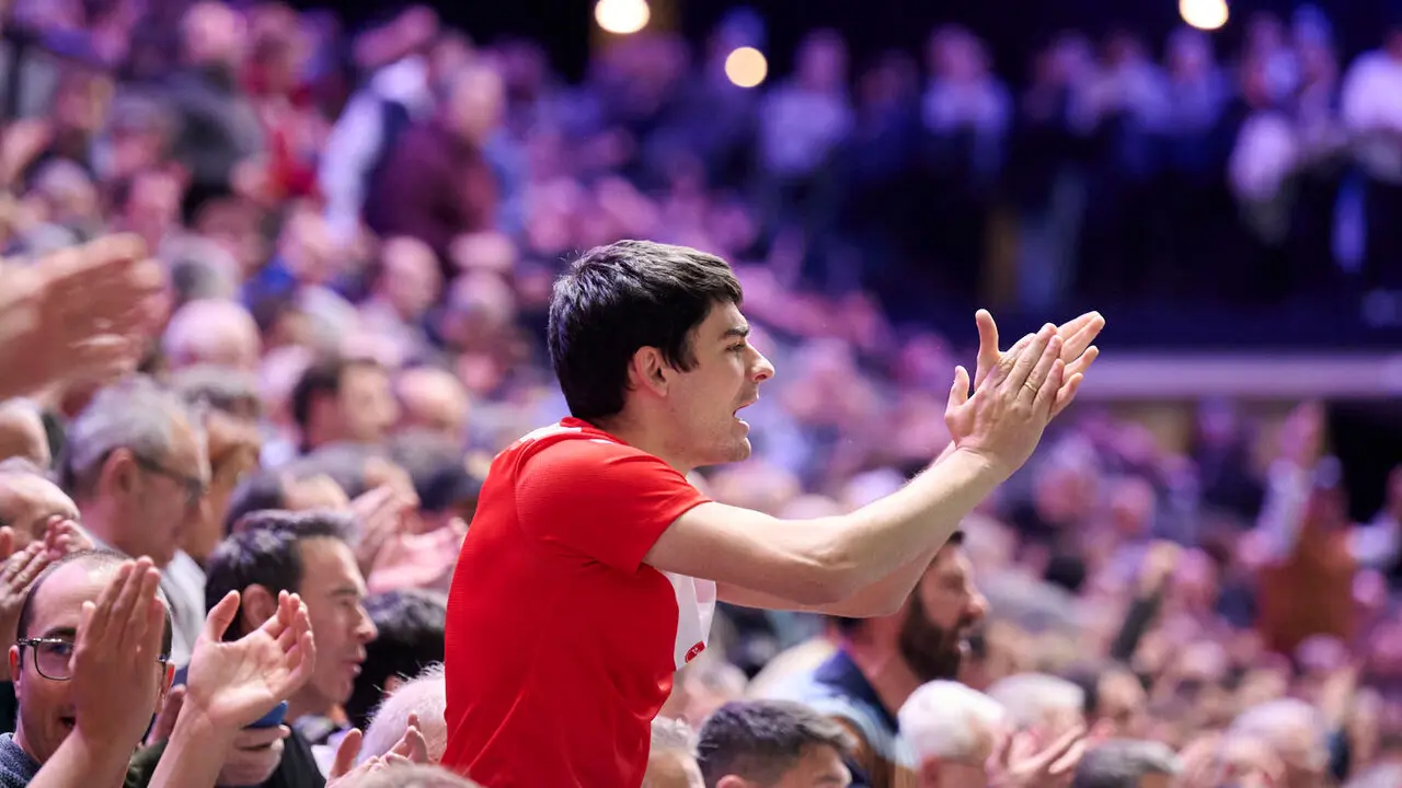 Final del XVI Campeonato de Parejas entre Altuna III-Ezkurdia y Laso-Albisu en el front&oacute;n del Navarra Arena. PABLO LASAOSA
