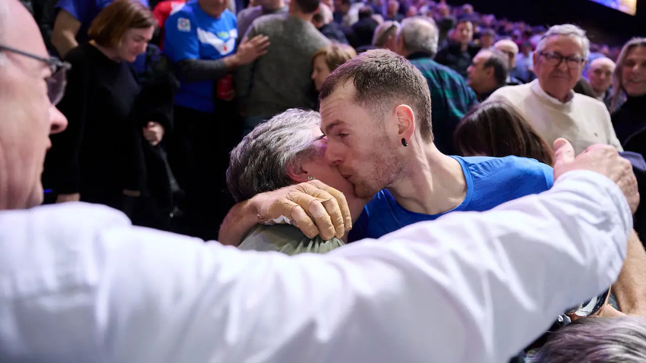 Final del XVI Campeonato de Parejas entre Altuna III-Ezkurdia y Laso-Albisu en el front&oacute;n del Navarra Arena. PABLO LASAOSA