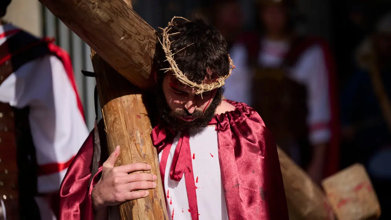 Pasi&oacute;n viviente de Andosilla durante Semana Santa 2026. PABLO LASAOSA