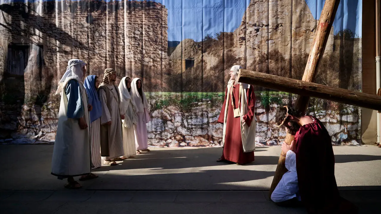 Pasi&oacute;n viviente de Andosilla durante Semana Santa 2026. PABLO LASAOSA
