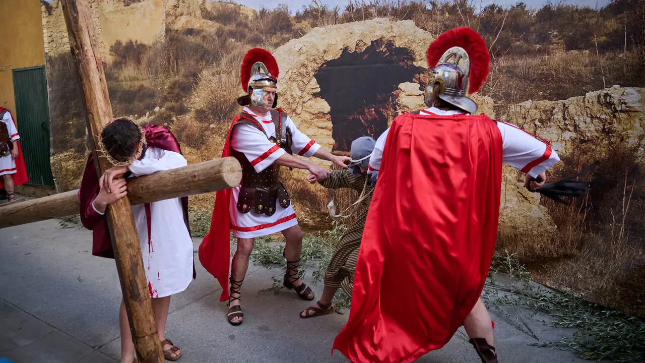 Pasi&oacute;n viviente de Andosilla durante Semana Santa 2026. PABLO LASAOSA