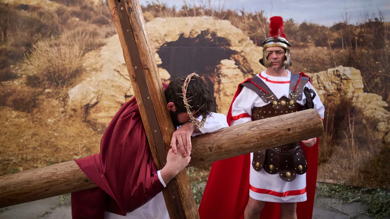 Pasi&oacute;n viviente de Andosilla durante Semana Santa 2026. PABLO LASAOSA