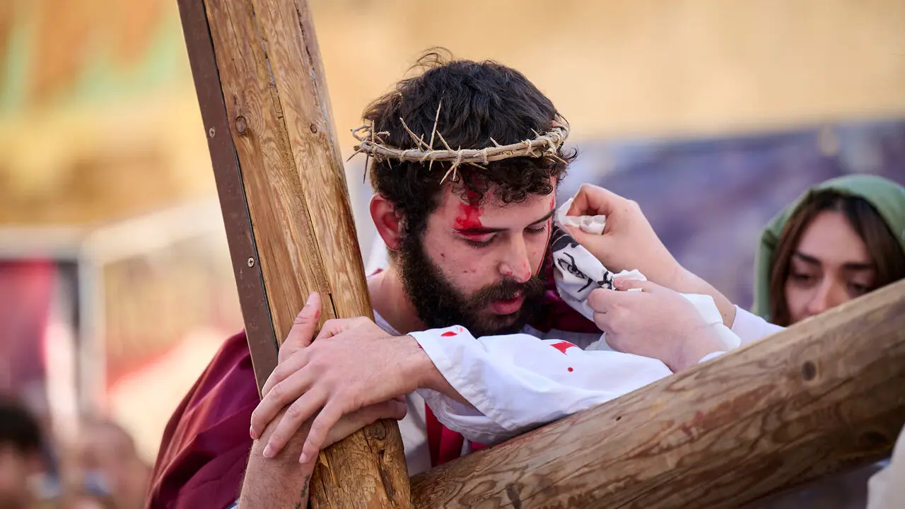 Pasi&oacute;n viviente de Andosilla durante Semana Santa 2026. PABLO LASAOSA