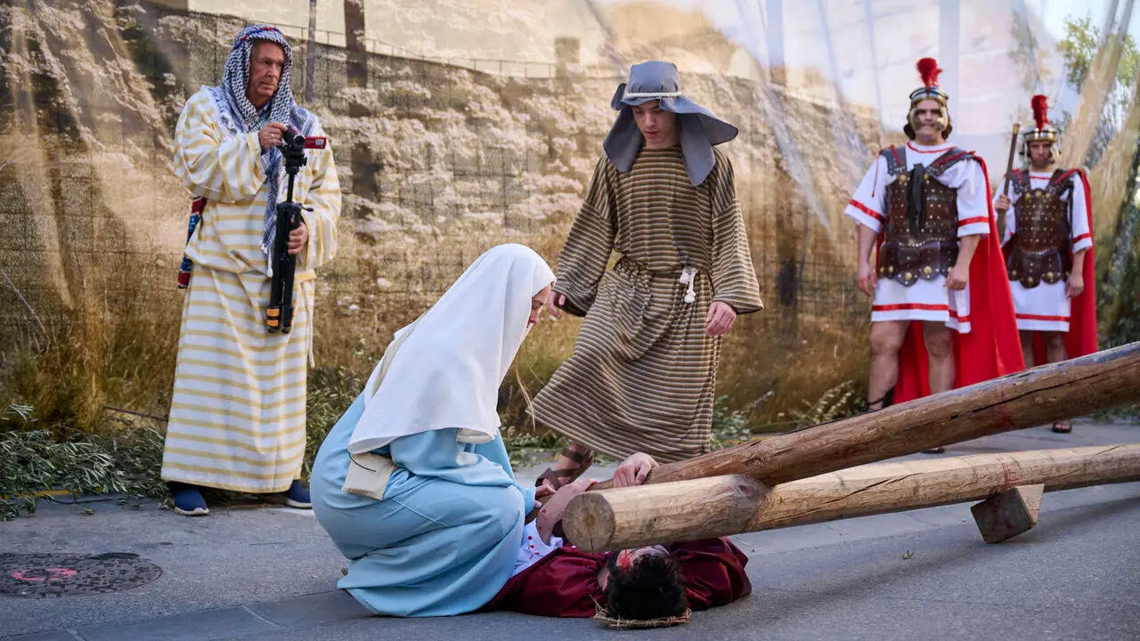 Pasi&oacute;n viviente de Andosilla durante Semana Santa 2026. PABLO LASAOSA