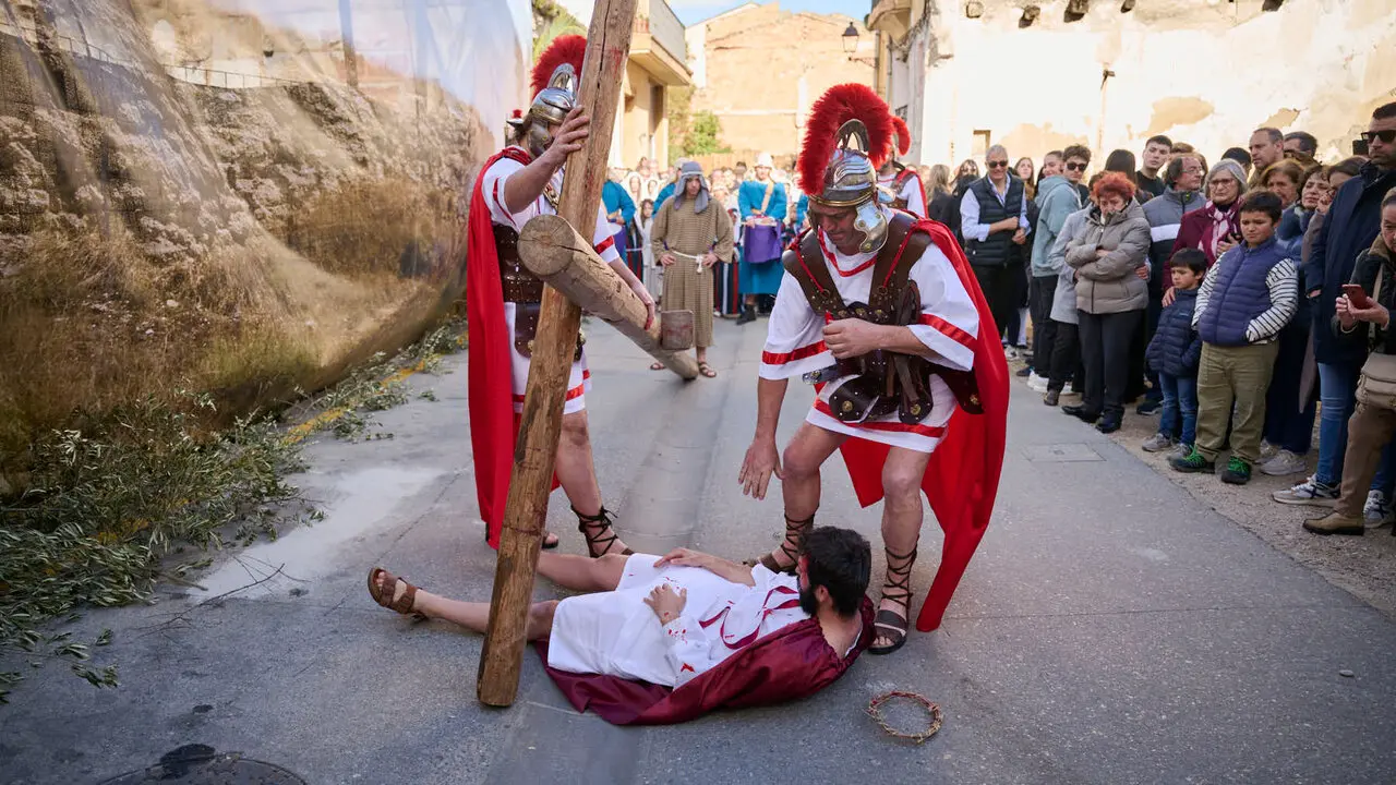 Pasi&oacute;n viviente de Andosilla durante Semana Santa 2026. PABLO LASAOSA