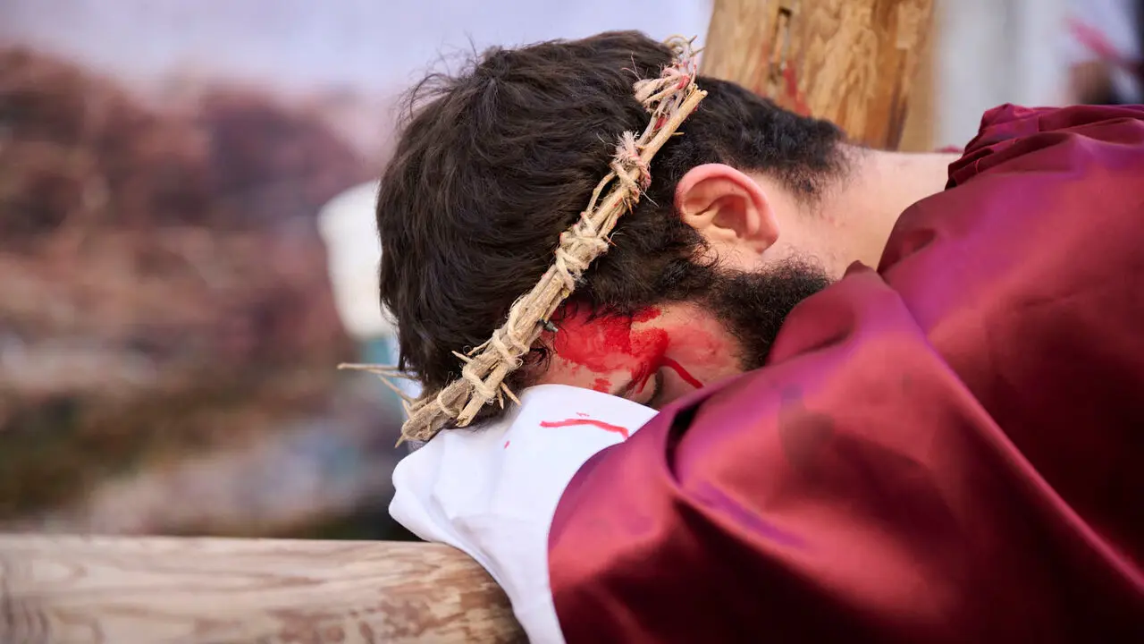 Pasi&oacute;n viviente de Andosilla durante Semana Santa 2026. PABLO LASAOSA