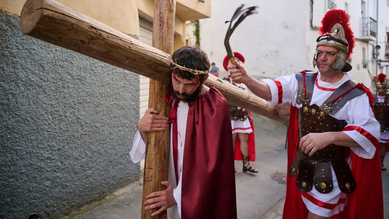Pasi&oacute;n viviente de Andosilla durante Semana Santa 2026. PABLO LASAOSA