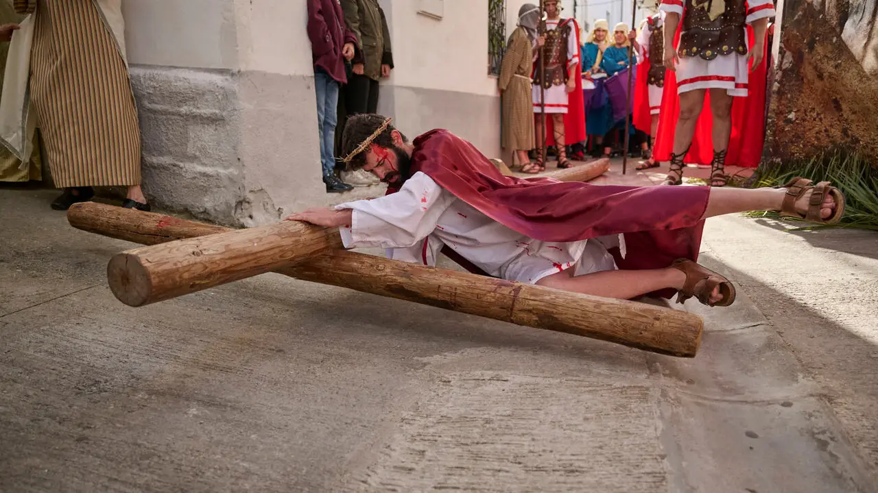 Pasi&oacute;n viviente de Andosilla durante Semana Santa 2026. PABLO LASAOSA