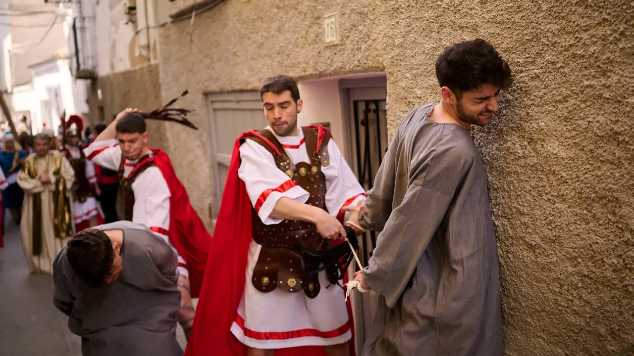Pasi&oacute;n viviente de Andosilla durante Semana Santa 2026. PABLO LASAOSA